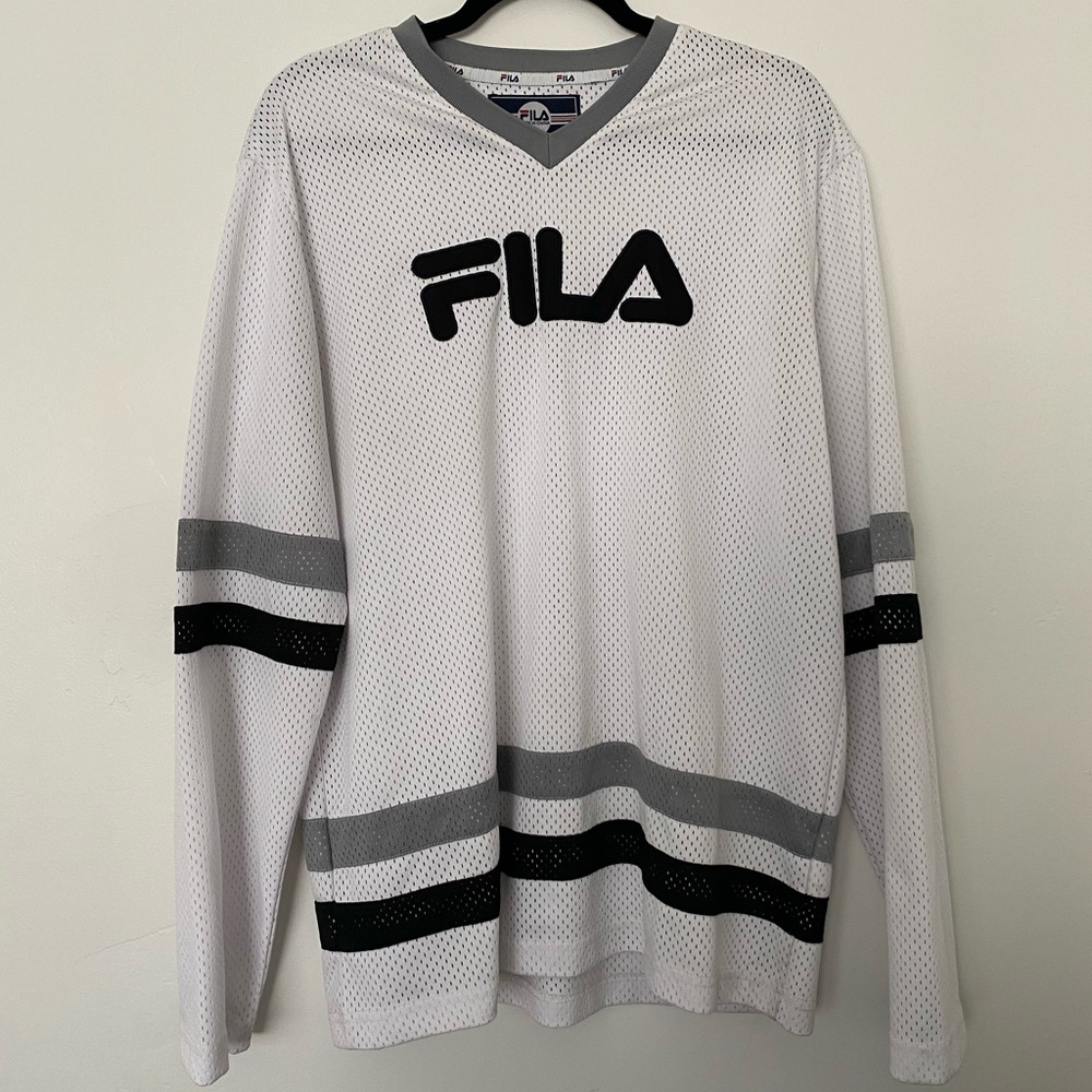 White FILA Hockey Jersey